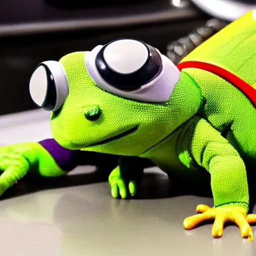 Prompt: a gecko dressed as buzz lightyear