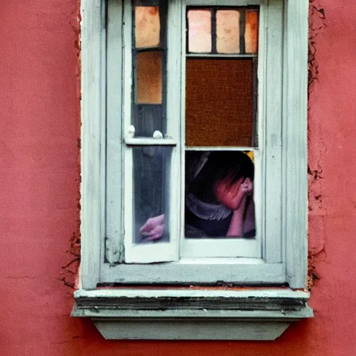 Prompt: waits at the window wearing the face that she keeps in the jar by the door 'Who is it for?'