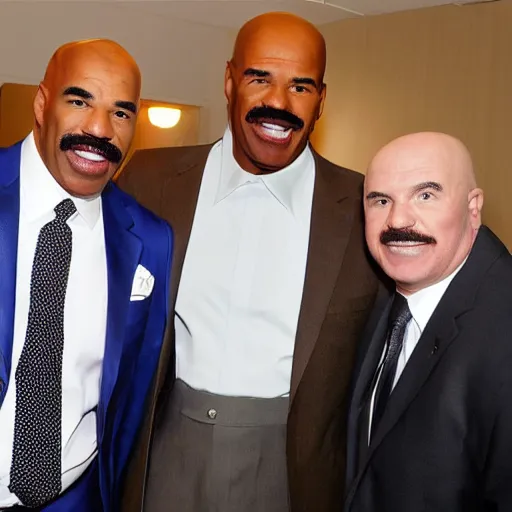 Image similar to white steve harvey meeting black steve harvey and blue steve harvey