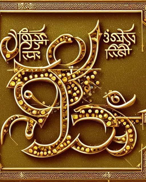 Image similar to 3D render of Hindi devanagari sanskrit calligraphy carved in bismuth crystal , swarovski studded words in metallic sparkle, hindi text, indian script, ultra realistic, sharp focus, symmetric, 8k high definition, insanely detailed, intricate, elegant, art by stanley lau and artgerm, Hajime Sorayama, William-Adolphe Bouguereau, Octane render, unreal engine,