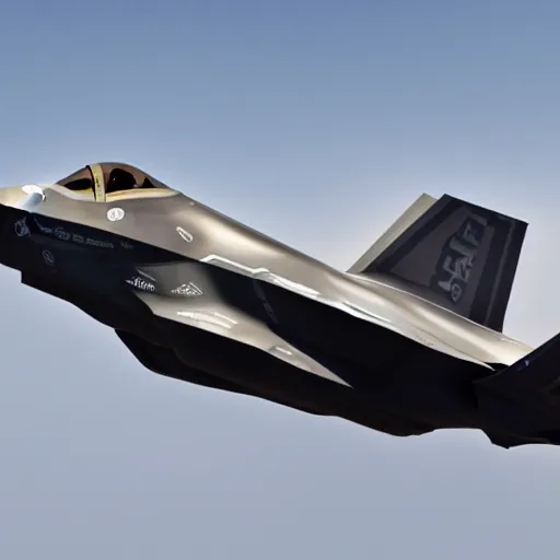 Image similar to The F-35 in the style of the Space Shuttle, black belly, white cloth top