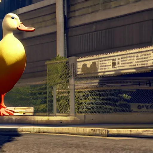 Image similar to a duck on the loading screen of grand theft auto v