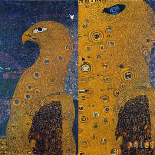 Prompt: flock of golden eagles being born and coming out of the sun, space, dramatic, fantasy,Gustav Klimt, CGI
