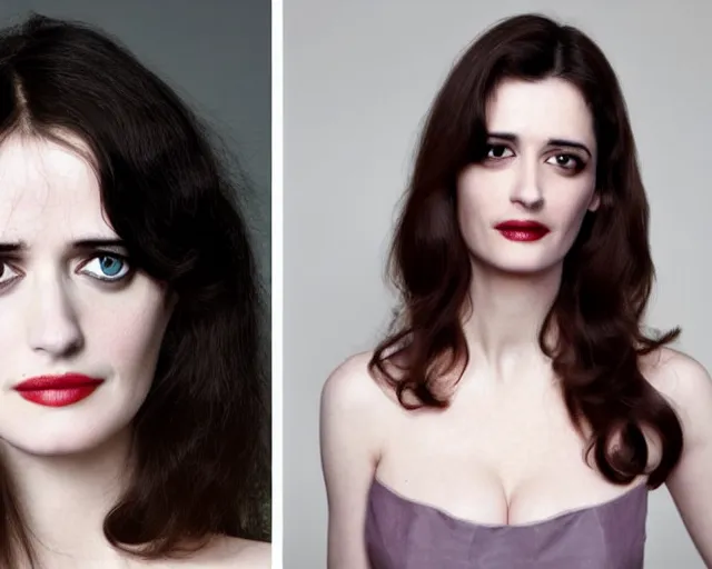 Prompt: mixture of eva green and rachel weisz