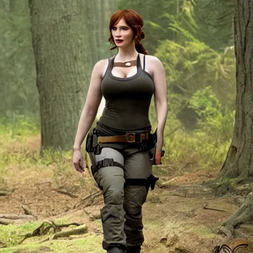 Image similar to christina hendricks as lara croft