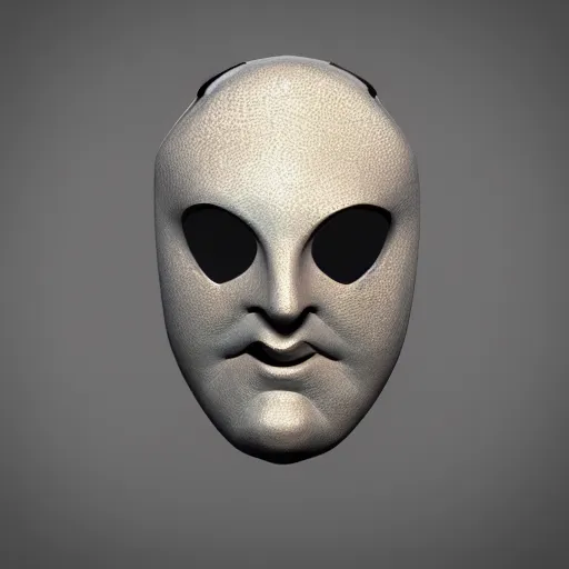 Image similar to venetian futuristic bauta mask, houdini render