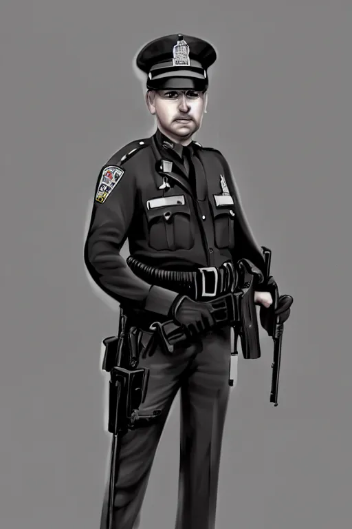 Image similar to london police officer heroically posing, highly detailed, digital art, sharp focus, trending on art station