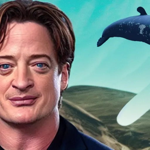 Image similar to still of Brendan Fraser as whale man Marvel new movie promo 2020