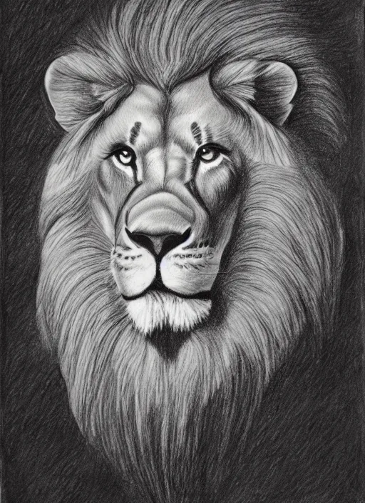 Image similar to Portrait drawing of Lion gentleman at a art gallery