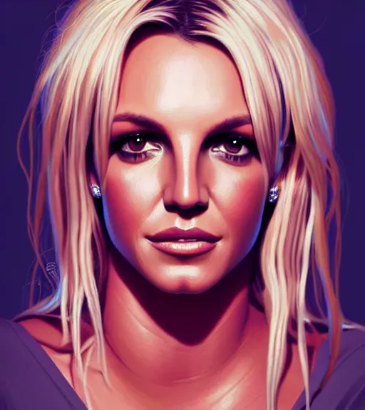 Image similar to portrait of britney spears in heightened detail, poised, intense emotion, detailed facial expression, detailed surroundings, intricate, elegant, highly detailed, centered, digital painting, artstation, concept art, smooth, sharp focus, illustration, by ( pokemon ), wlop