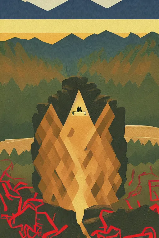 Prompt: Twin Peaks artwork by RAB