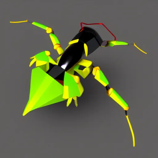 Image similar to low poly robotic wasp