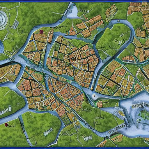 Image similar to map of lviv for tabletop rpg