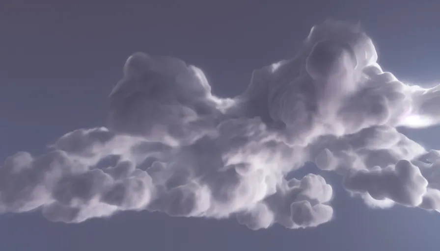 Image similar to Voxel!! Rendering of Volumetric Cloud, High Quality, Hyperrealistic Rendering, Octane, Redshift, Smooth Gradients