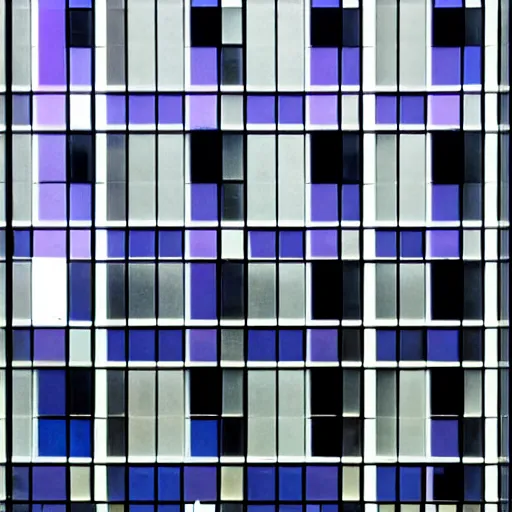 Prompt: mies van de rohe architecture blue purple