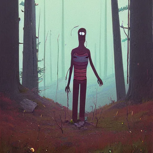 Image similar to The Harbinger, a full-body portrait by Simon Stålenhag