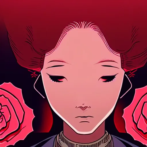 Image similar to portrait, princess, roses, satoshi kon, ethereal, glossy, laurie greasley, unconscious, illusions, intuition