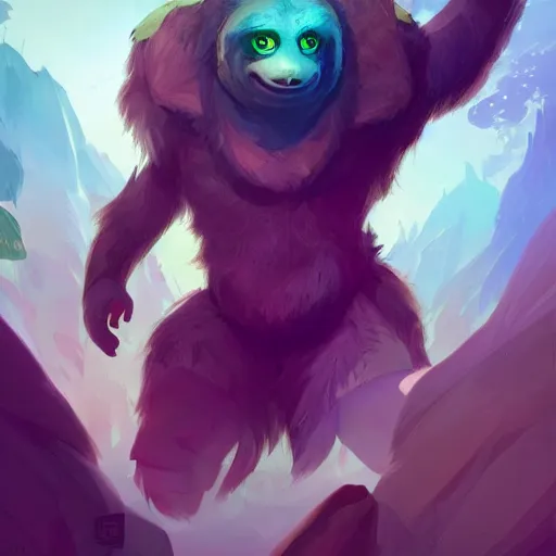 Image similar to lazy sloth as dota 2 character, digital illustration portrait design, by android jones and greg rutkowski, retrowave color scheme, detailed, cinematic lighting, wide angle action dynamic portrait