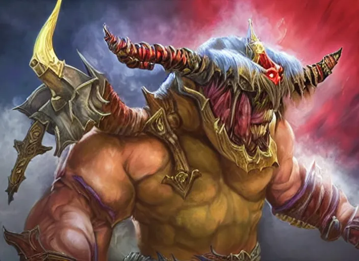 Image similar to donald trump as demon in world of warcraft