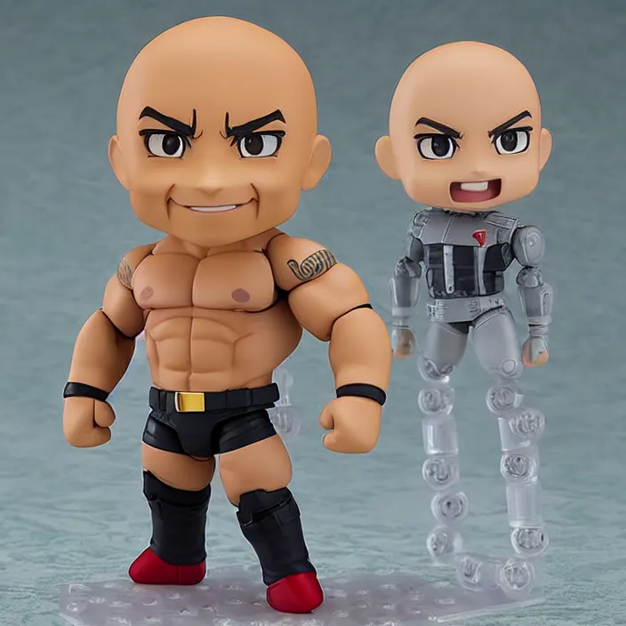 Image similar to dwayne the rock johnson, an anime nendoroid of dwayne the rock johnson, figurine, detailed product photo