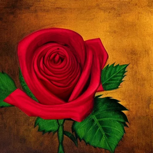 Image similar to red rose, da vinci painting