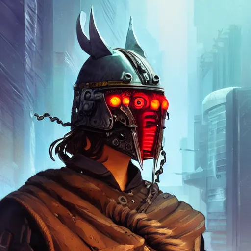 Image similar to cyberpunk viking helmet mask warrior goddess robot ninja fantasy, art gta 5 cover, official fanart behance hd artstation by jesper ejsing, by rhads, makoto shinkai and lois van baarle, ilya kuvshinov, ossdraws