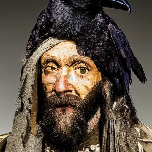 Image similar to raven faced man