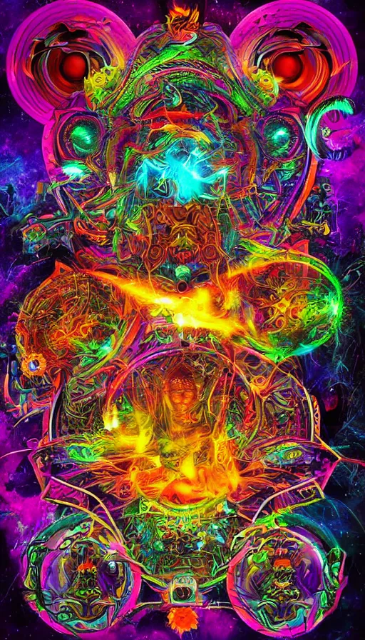 Image similar to psytrance artwork, by khara inc