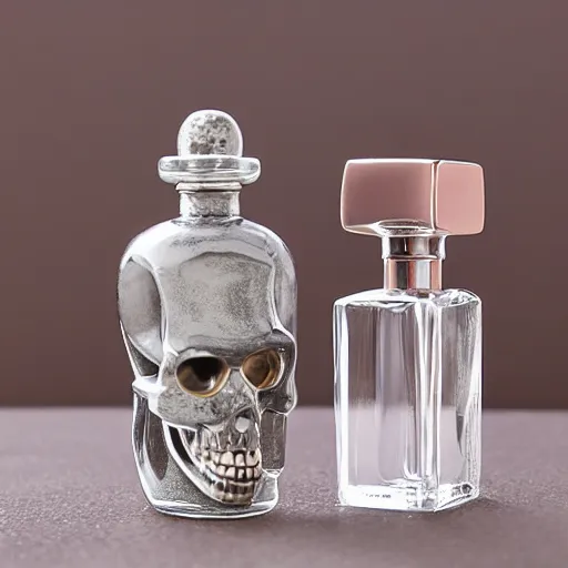 Image similar to boar shaped perfume bottle with a skull