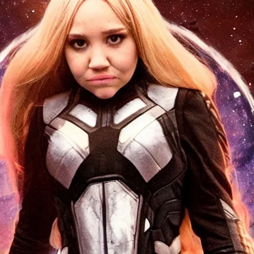 Image similar to amanda bynes as thanos