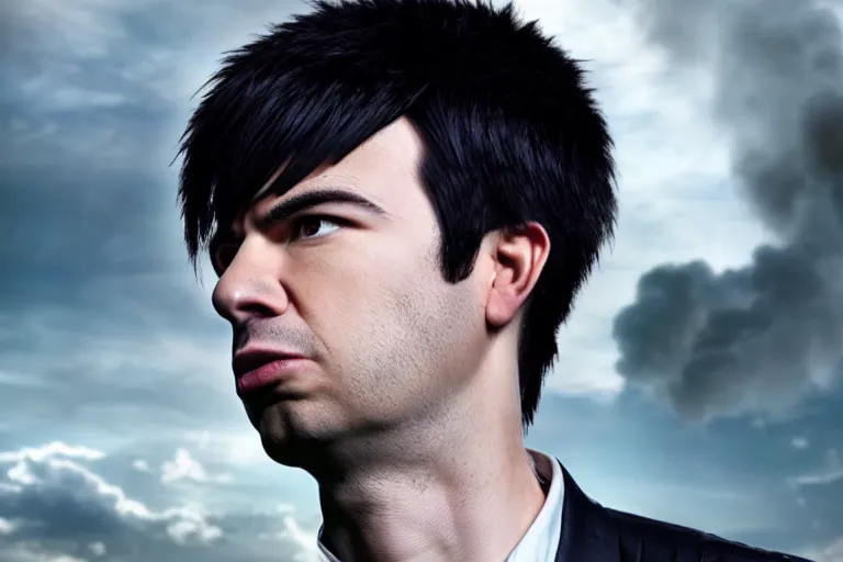 Image similar to live action film still of nathan fielder playing cloud strife in the new sci - fi movie