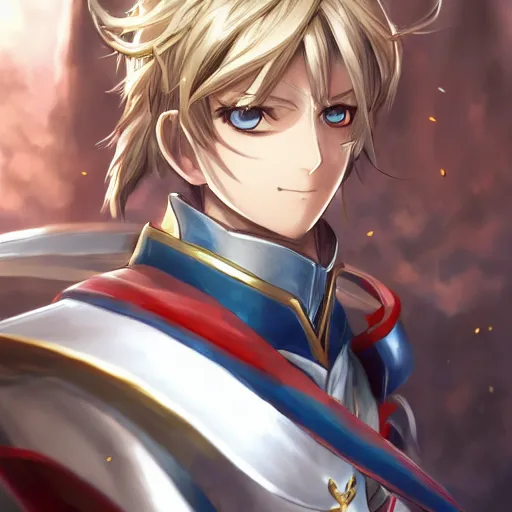 Prompt: portrait of king of knights of the holy sword, anime fantasy illustration by tomoyuki yamasaki, kyoto studio, madhouse, ufotable, square enix, cinematic lighting, trending on artstation