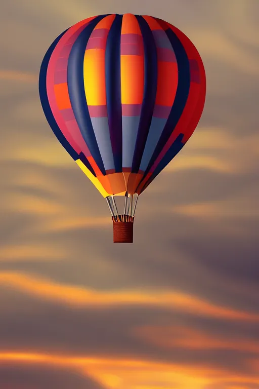 Prompt: sunrise mountain water hot air balloon digital art by bo xun lin trending on artstation