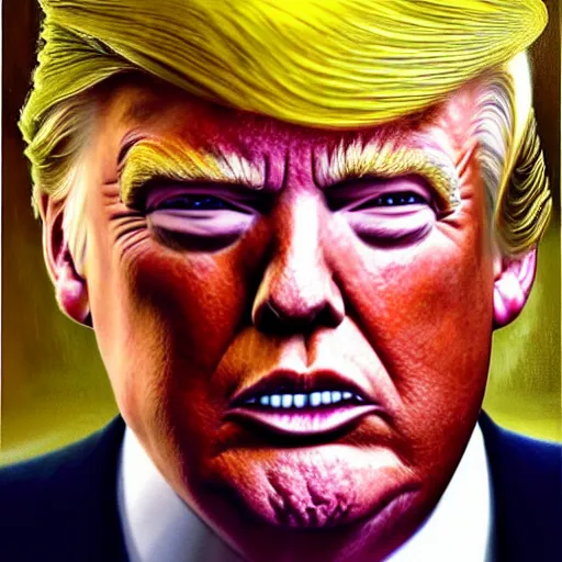 Prompt: Donald Trump as the god-emperor of mankind, epic and classy portrait, oil painting, award winning on Artstation, hyper detailed, hyper realistic, Superior look, by Michelangelo