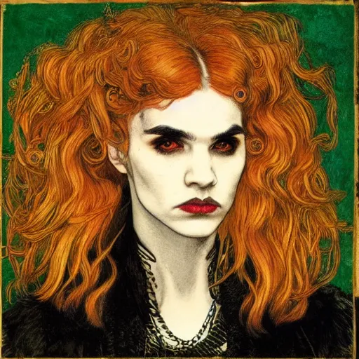 Image similar to album cover of Grimes as a highly detailed super villain character by dante gabriel rossetti