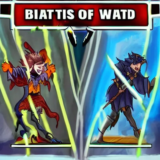Image similar to epic battle between two wizards