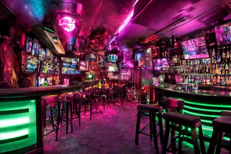 Image similar to cyberpunk alien bar movie