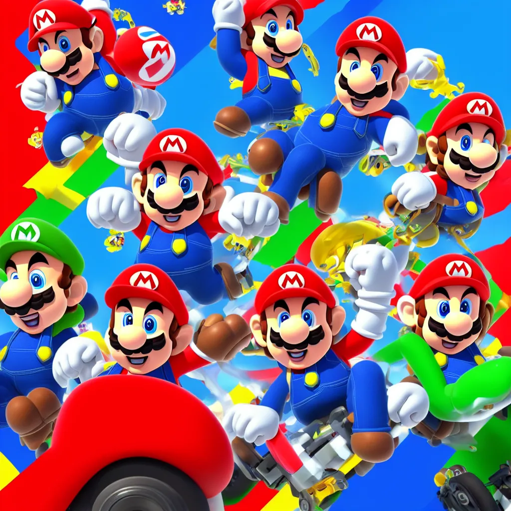 Image similar to logo for a nintendo switch, mario kart 8, race, happy profile picture icon