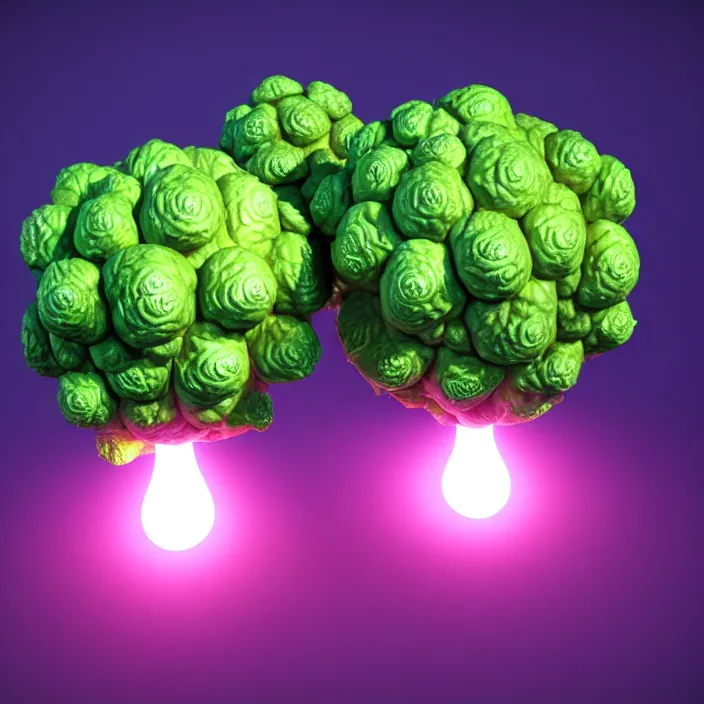 Image similar to high quality 3 d render very cute cabbages! money dollar party explosion, highly detailed, unreal engine cinematic smooth, moody purple glow light, low angle, uhd 8 k, sharp focus