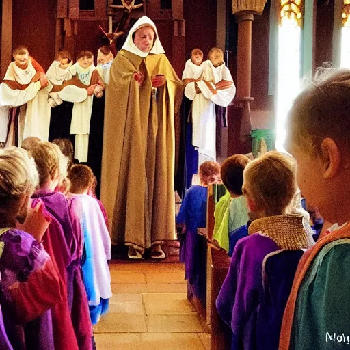 Image similar to child in church nativity play, cellphone picture