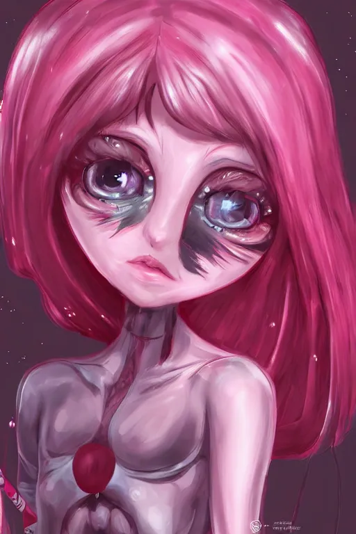 Prompt: a humanoid figure raspberry, large eyes, highly detailed, digital art, sharp focus, trending on art station, anime art style