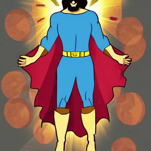 Prompt: jesus as a superhero