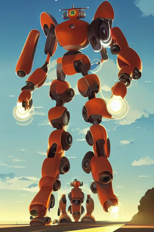 Image similar to metabots medabots medarotto medarot robot minimalist comics, behance hd by jesper ejsing, by rhads, makoto shinkai and lois van baarle, ilya kuvshinov, rossdraws global illumination ray tracing hdr radiating a glowing aura