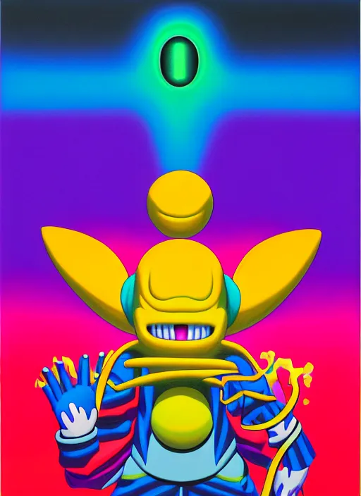 Image similar to yugioh monster by shusei nagaoka, kaws, david rudnick, airbrush on canvas, pastell colours, cell shaded, 8 k