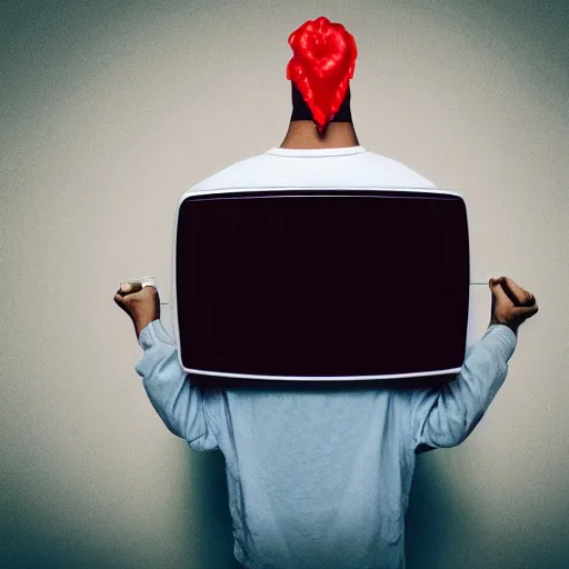 Image similar to a person with a tv instead of a head