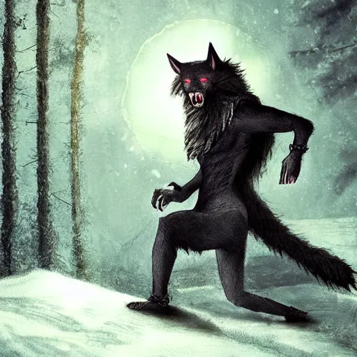 Image similar to werewolf wearing fancy clothes, featured on artstation, photograph captured in a dark forest in early 1 4 0 0 s