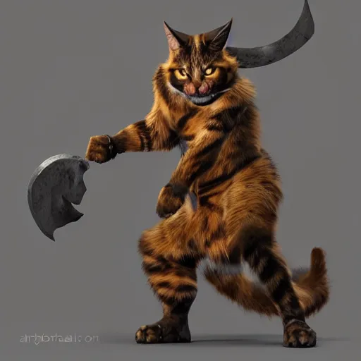 Prompt: character concept portrait, a warrior cat in a combat stance, bright glowing, 3 d rendered, 3 d rendering, dramatic lighting, unreal enginedigital painting, concept art, smooth, sharp focus, illustration, 8 k resolution, trending on art station, cinema 4 d, behance hd