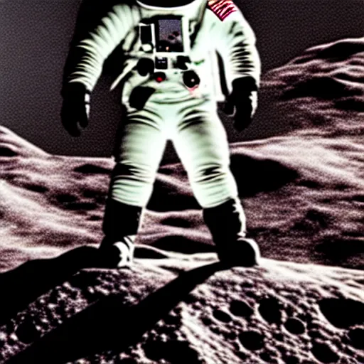 Image similar to a black and white photo of the man on the moon