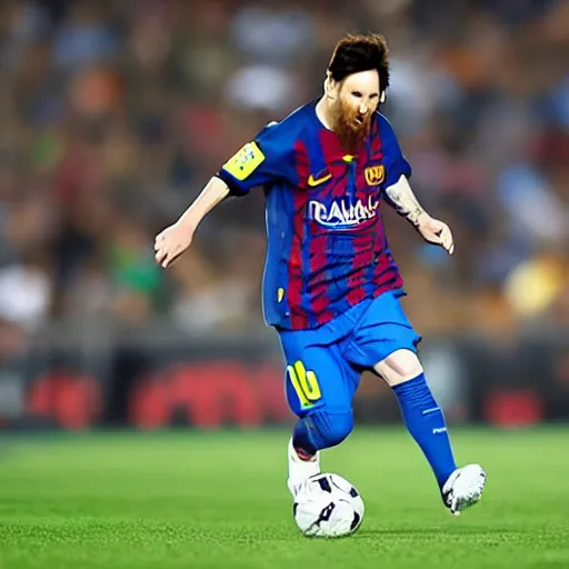 Prompt: lionel messi running extremely fast engulfed in blue lightning vortex, 8 k