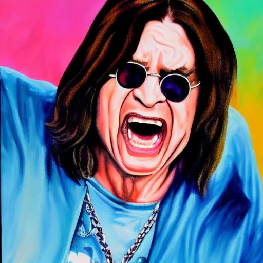 Prompt: ozzy osbourne esspresionalist painting